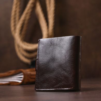 Стильное кожаное портмоне для мужчин Shvigel 16485 Коричневый