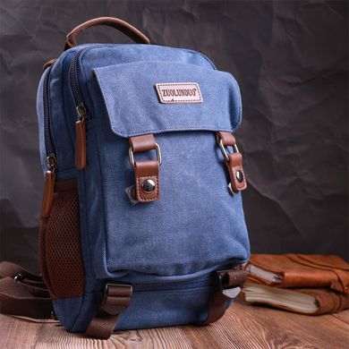 Легкий текстильный рюкзак с уплотненной спинкой и отделением для планшета Vintage 22169 Синий