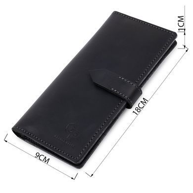 Стильное матовое мужское портмоне GRANDE PELLE 11560 Черный