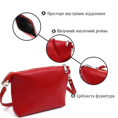 Женская сумка кросс-боди из натуральной кожи Shvigel 16342 Красный
