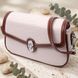 Красивая женская сумка на лето с фактурным клапаном из натуральной кожи Vintage 22623 Белая