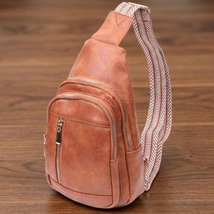 Интересная слинг сумка для женщин из экокожи Vintage 22749 Рыжий