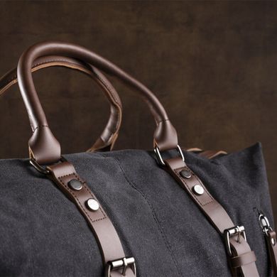 Дорожня сумка текстильна велика Vintage 20166 Чорна