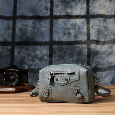 Женская сумка из натуральной кожи с современным декором Vintage 22925 Голубой