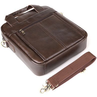Вместительная мужская сумка кожаная Vintage 23155 Коричневый