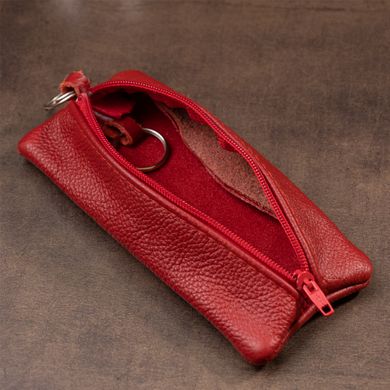 Вместительная ключница кожаная Shvigel 15311 Красная
