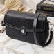 Элегантная женская сумка с фактурным клапаном из натуральной кожи Vintage 22624 Черная
