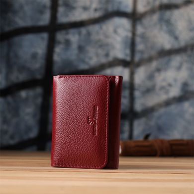 Компактний гаманець зручного формату із натуральної шкіри ST Leather 23077 Бордовий