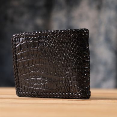 Портмоне CROCODILE LEATHER 18004 из натуральной кожи крокодила Черное