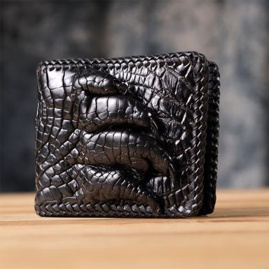 Портмоне CROCODILE LEATHER 18004 из натуральной кожи крокодила Черное