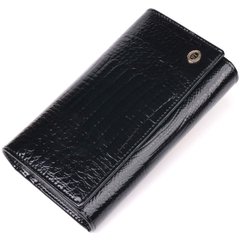 Лаковий жіночий гаманець з візитницею ST Leather 19403 Чорний