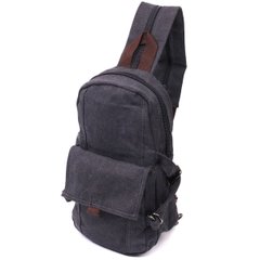 Зручний текстильний рюкзак у стилі мілітарі Vintagе 22179 Чорний