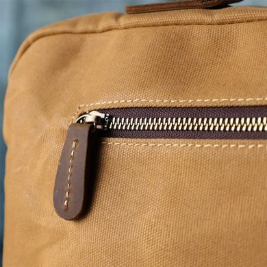 Стильный портфель из качественного текстиля из кожаными вставками Vintage 20874_1 Светло-коричневый