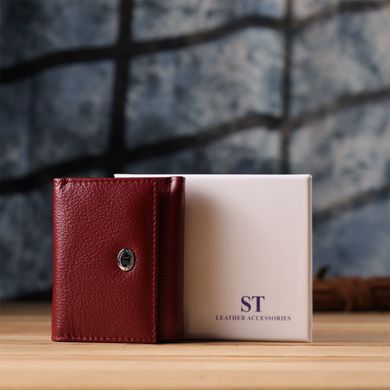 Миниатюрный женский кошелек из натуральной кожи ST Leather 23082 Бордовый