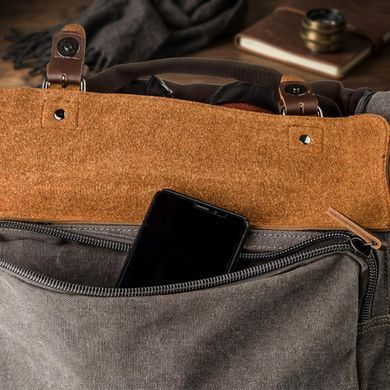 Текстильная дорожная сумка для поездок спорта и путешествий Vintage 20191 Серая