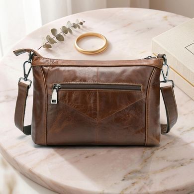 Сумка женская кожаная на одно отделение Vintage 20052 Коричневая