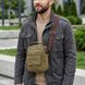 Интересная небольшая мужская сумка из плотного текстиля Vintage 22219 Оливковый
