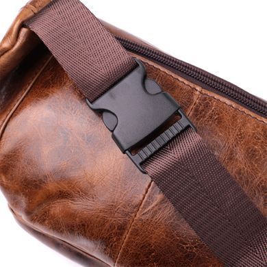 Бананка для чоловіків у вінтажному стилі з натуральної шкіри Vintage sale_15106 Коричневий