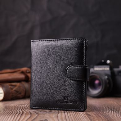 Вертикальный мужской бумажник из натуральной кожи ST Leather 22479 Черный