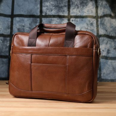 Мужской деловой портфель из натуральной кожи Vintage 23038 Коричневый