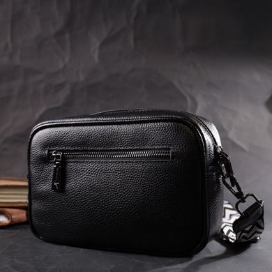 Жіноча сумка з палітуркою з натуральної шкіри Vintage 22406 Чорна