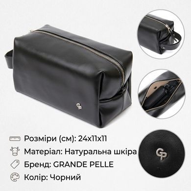 Чоловічий шкіряний несесер GRANDE PELLE 11417 Чорний