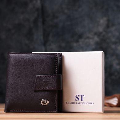 Компактний жіночий гаманець із натуральної шкіри ST Leather 22855 Коричневий