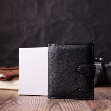 Вертикальный мужской бумажник из натуральной кожи ST Leather 22479 Черный
