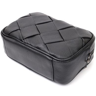 Жіноча сумка з палітуркою з натуральної шкіри Vintage 22406 Чорна