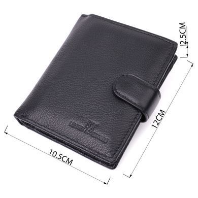 Вертикальный мужской бумажник из натуральной кожи ST Leather 22479 Черный