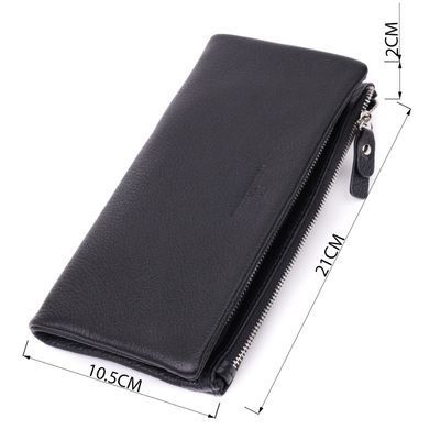 Женский кошелек-клатч с двумя молниями из натуральной кожи ST Leather 22527 Черный