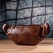 Бананка для чоловіків у вінтажному стилі з натуральної шкіри Vintage sale_15106 Коричневий