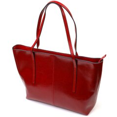 Містка сумка шоппер із натуральної шкіри 22076 Vintage Бордова
