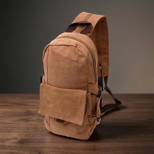 Вместительный текстильный рюкзак в стиле милитари Vintagе 22180 Коричневый