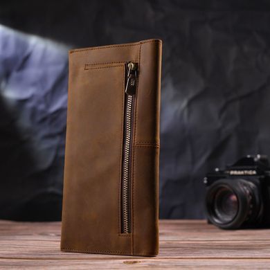 Тонкий чоловічий гаманець з натуральної вінтажної шкіри 21296 Vintage Коричневий