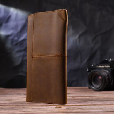 Тонкий чоловічий гаманець з натуральної вінтажної шкіри 21296 Vintage Коричневий