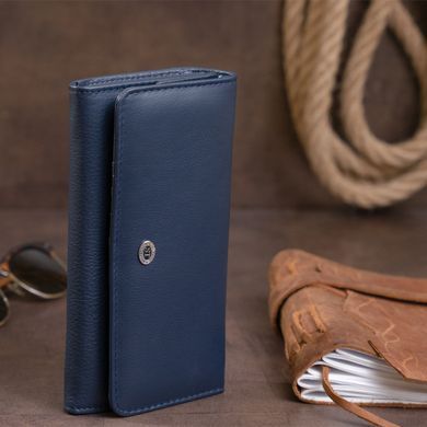 Гаманець шкіряний в два складання жіночий ST Leather 19291 Синій