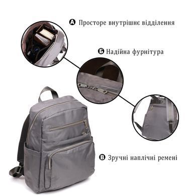 Рюкзак нейлоновий Vintage 14813 Сірий