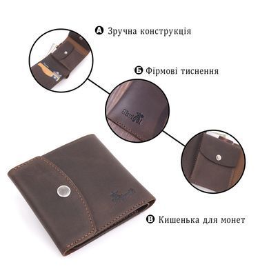 Винтажное кожаное портмоне Shvigel 16613 Коричневый
