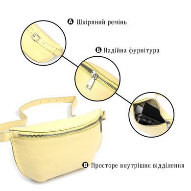 Жіноча бананка з натуральної шкіри Shvigel 16378 Жовтий