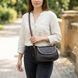 Стильна сумка для жінок з фактурним клапаном із натуральної шкіри Vintage 22374 Чорна