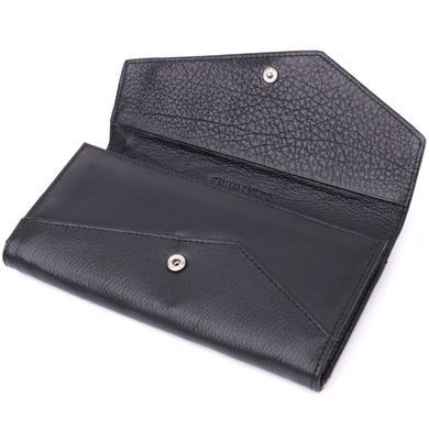 Кожаный женский кошелек с геометрическим клапаном ST Leather 22546 Черный