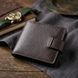 Практичное портмоне из люксовой зернистой кожи флотар GRANDE PELLE 22876 Коричневый