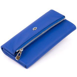 Клатч конверт з кишенею для мобільного шкіряний жіночий ST Leather 19268 Синій