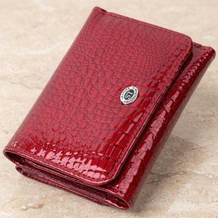 Стильний жіночий фактурний гаманець із натуральної шкіри ST Leather 22731 Червоний