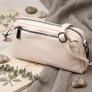 Сумка-клатч для жінок із м'якої натуральної шкіри Vintage 22376 Біла