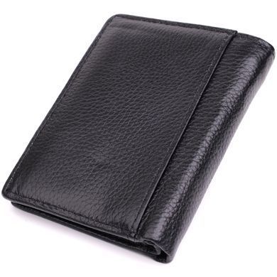 Вертикальный мужской кожаный кошелек в два сложения Vintage sale_15091 Черный