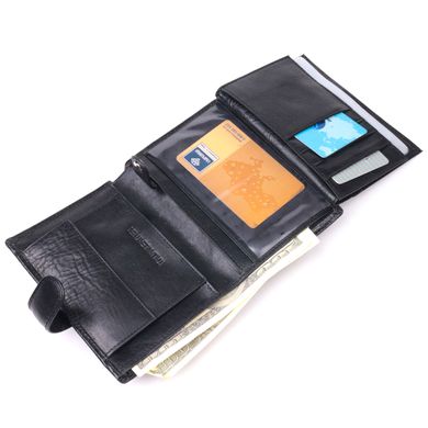 Вертикальный мужской бумажник из натуральной кожи ST Leather 19406 Черный