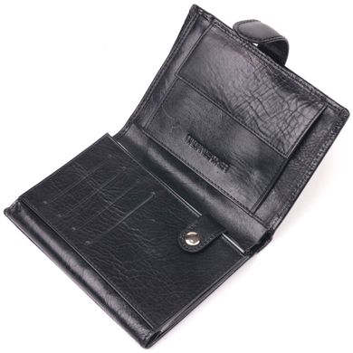 Вертикальний чоловічий гаманець із натуральної шкіри ST Leather 19406 Чорний