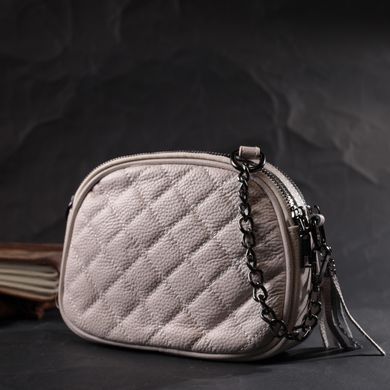 Жіноча стьобана сумка з м'якої натуральної шкіри Vintage 22326 Біла